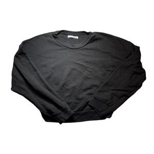 Reformation Sweatshirt Womens Medium Black‎ Crop Soft Fleece